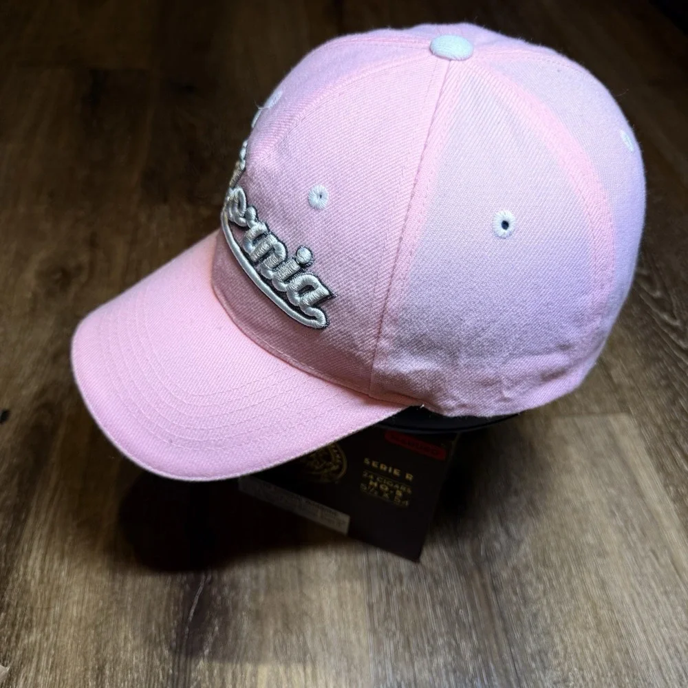 Vintage 90s Y2K California Hat Baseball Dad Cap‎ Pink Silver White Barbie Doll